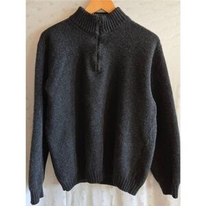 Paul & Shark Yachting 100% Merino Wool Charcoal Gray Quarter Zip Sweater XXL